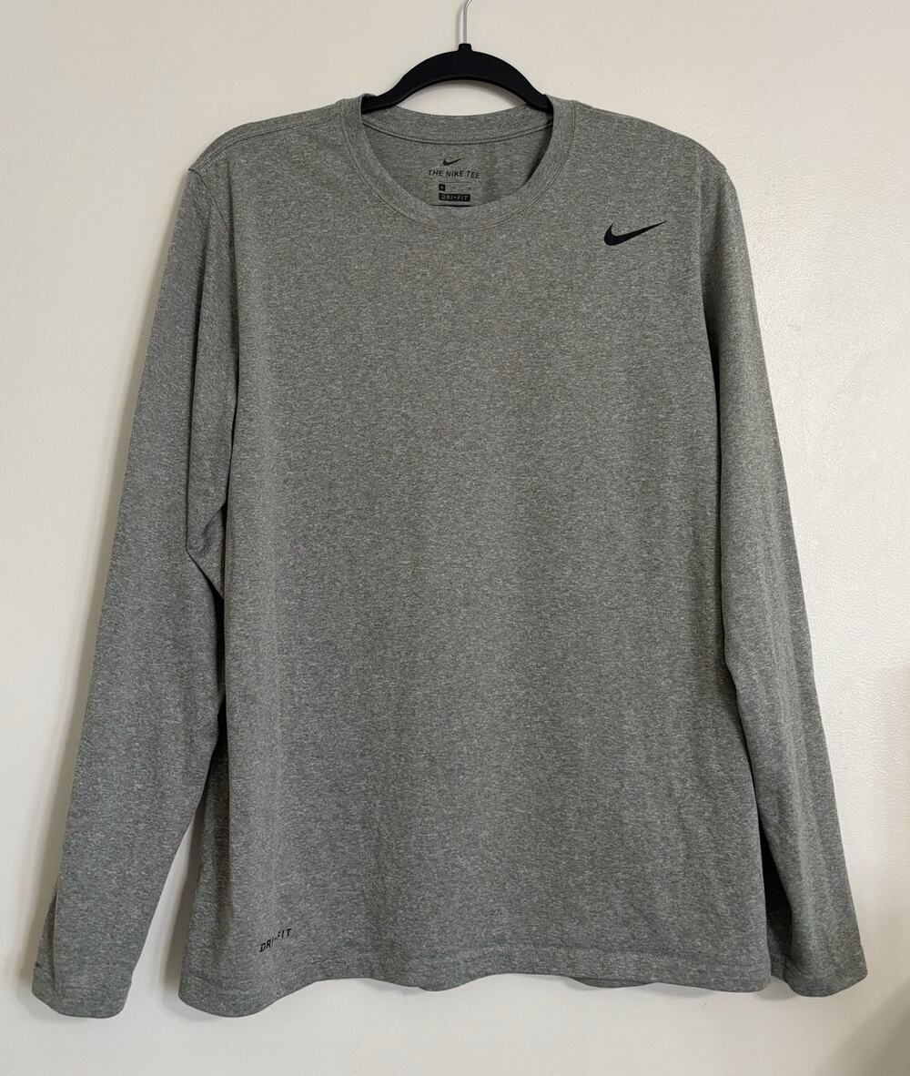 Dark Grey Nike Dri Fit Long Sleeve T-Shirt M
